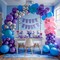 Blue Purple Balloon Arch Garland Kit, Purple Pink Blue Metallic Silver Balloons for Kids Birthday Hawaii Tropical Party Supplies Party Decorations